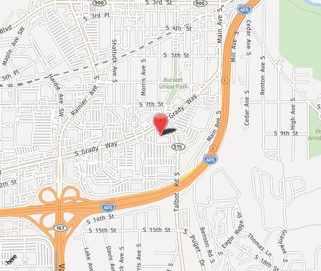 Location Map: 707 South Grady Way Seattle, WA 98057